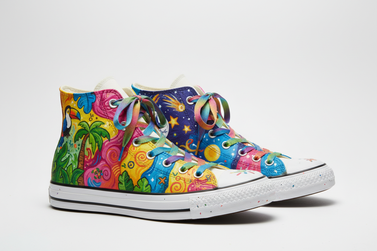 hand painted white converse shoes